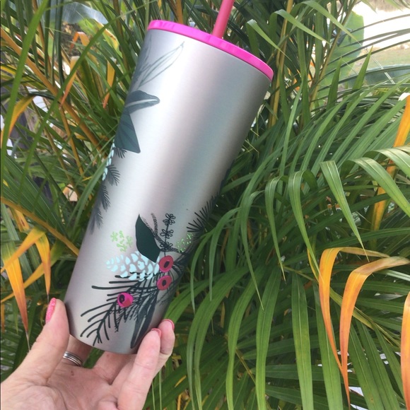 Starbucks Brushed Silver Stainless Cup Steel Floral Tumbler Limited Release New - Picture 10 of 14